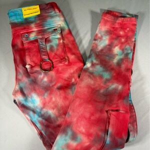 Pheelings Tie Dye Cargo Jeans Men’s 34 Stretch Y2K Streetwear